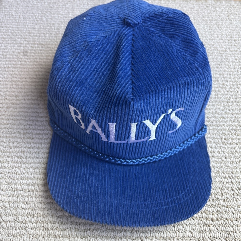 Vintage Bally's Las Vegas Casino Corduroy USA strapback hat cap corded